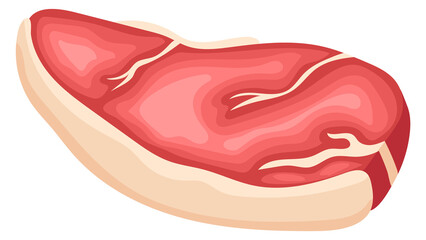 Sirloin icon. Cartoon raw pork meat steak