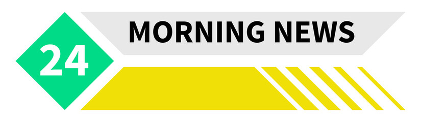 Morning news tag. Color live tv label