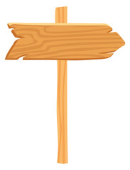 Wooden direction pointer. Cartoon arrow plank board - obrazy, fototapety, plakaty