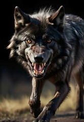 Wolf Wildlife portrait Evil , animal night lupus hunter hungry