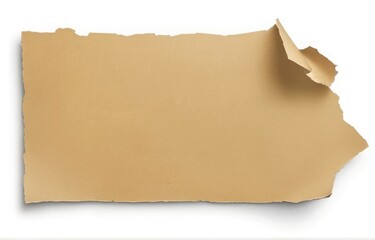 thorn Piece of Cardboard Paper Torn Border, pieces of brown paper on a white background. Ai Generative 