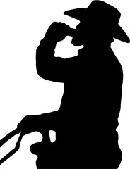 silhouette of a person rodeo