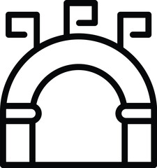 Runner arch park icon outline vector. Walk sprint. Male health stroll