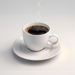 흰색 커피잔의 커피