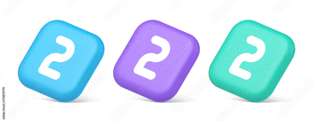 Poster two character button numeral cyberspace calculation service 3d realistic isometric icon