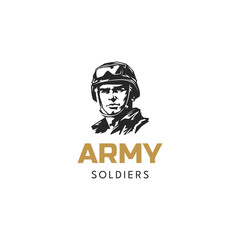 Army soldier mascot logo design illustration