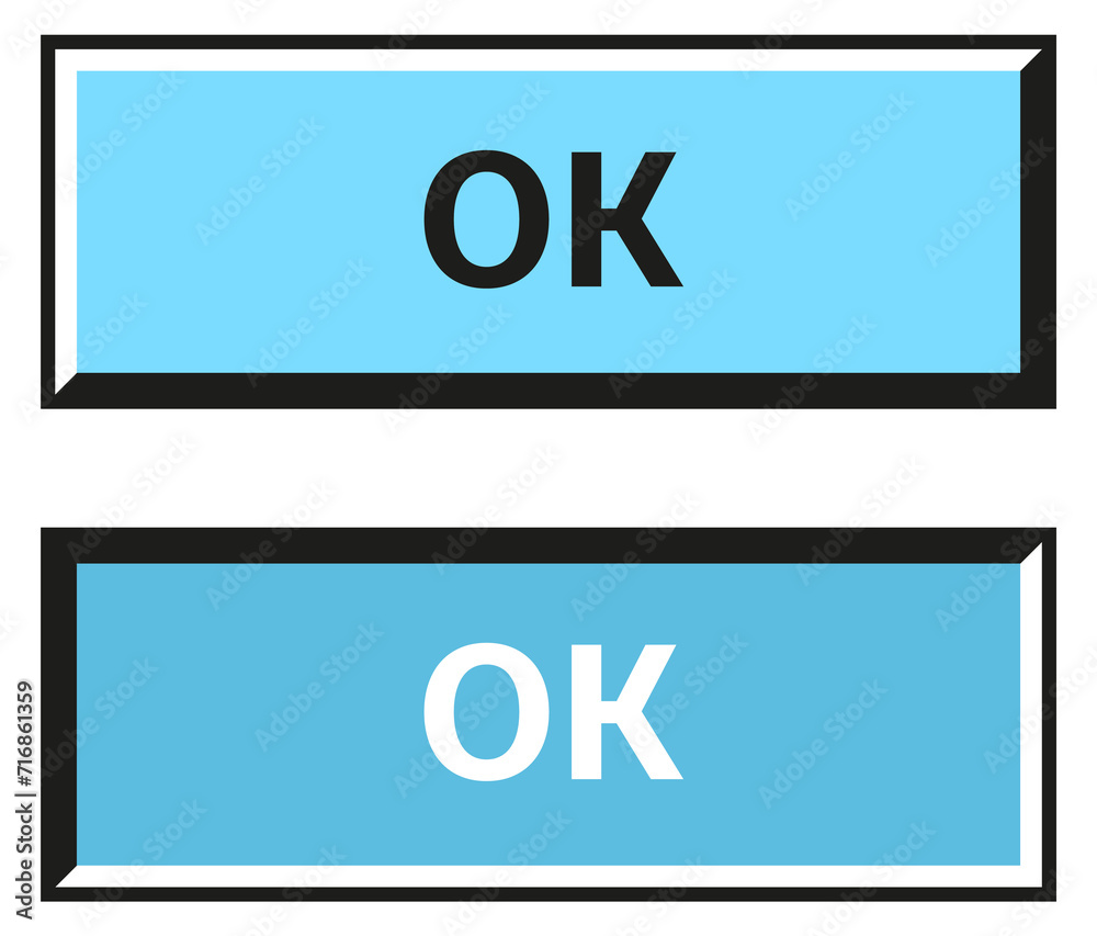 Canvas Prints ok button template. retro style pressed element