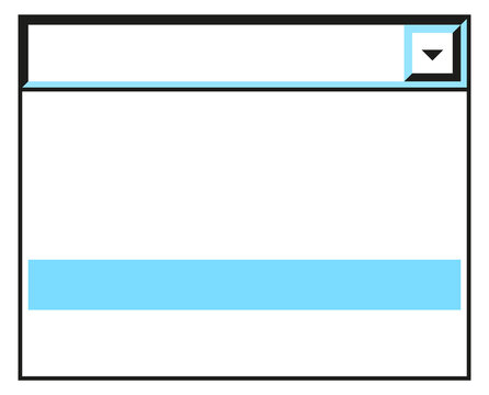 Drop down list in retro os style. Interface element
