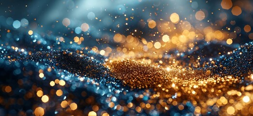 Abstract bokeh lights background. Festive Christmas and New Year background.