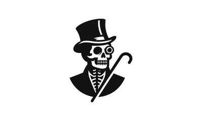 minimalistic skeleton vector logo 