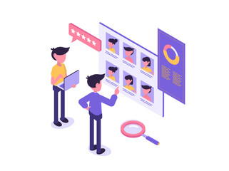 HR Process. HR manager reviewing resumes