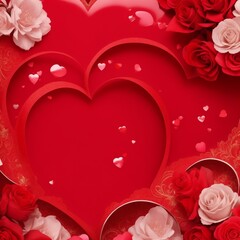 Valentine's Day Love: A charming background adorned with hearts, symbolizing romance and celebration, perfect for Valentine's Day cards, decorations, and gifts