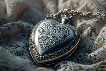 Heart Shaped Silver Locket Necklace