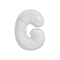 3d illustration white glossy balloon letter G
