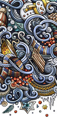 Winter cartoon illustration