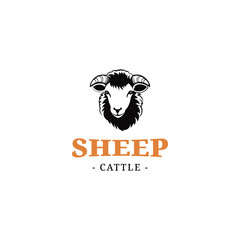 sheep cattle logo design vector