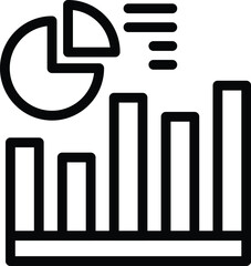 Chart form list icon outline vector. Business model. List mail charge