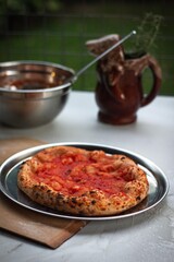 Sourdough Neapolitan pizza details contrast colors