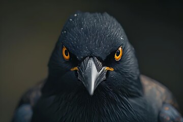Fototapeta premium A mesmerizing close-up photograph showcasing the intricate details and vibrant plumage of a Starling, highlighting nature's artistic brilliance.
