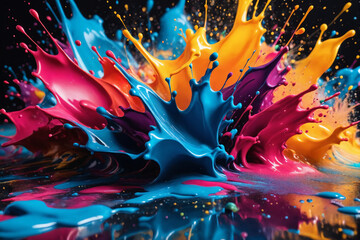 Abstract background with colorful splashes