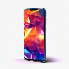 Realistic, modern, smart phone collection with colorful screen on isolated background. generative ai