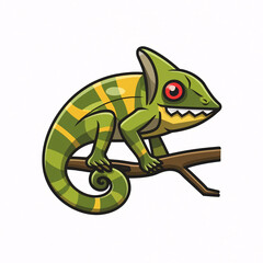 Flat logo illustration of Chameleon