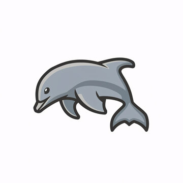 Flat logo illustration of Dolphin