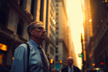 Fototapeta premium Dynamic Wall Street Trader Portrait