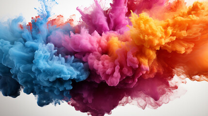 Fototapeta premium Vibrant Paint Explosion Colorful Powder Burst Dynamic Fluid Art