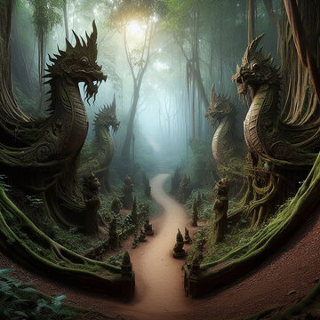 A dragon in the forest