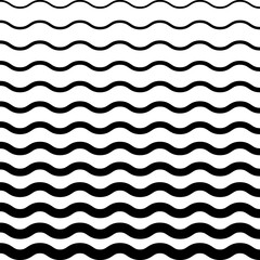 Halftone wave black horizontal stripes. Abstract fade background. Vector illustration.