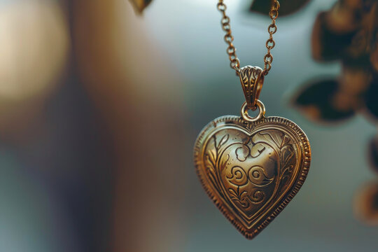 Intricate Sentiments: Close Look at a Heart Pendant