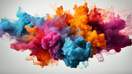 Fototapeta na wymiar Colorful powder explosion on white background