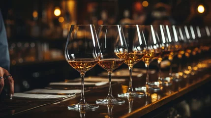 Tafelkleed Glasses with alcohol on the bar © Ольга Дорофеева