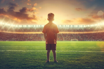 Goal-Driven Youth: Aspiring Footballer in Arena