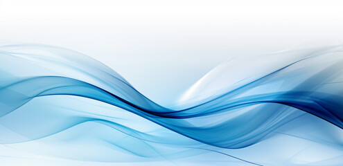 blue curved lines with white background, in the style of vibrant colorist, smokey background - obrazy, fototapety, plakaty