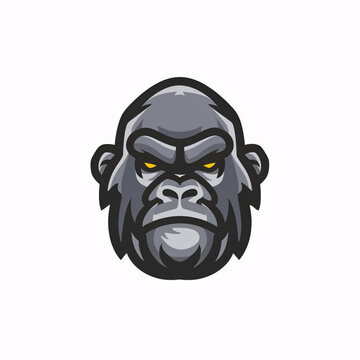 Flat logo illustration of Gorilla