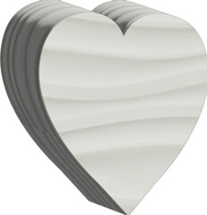 3D WHITE TEXTURED HEART