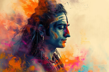 Hindu God Shiva modern painting