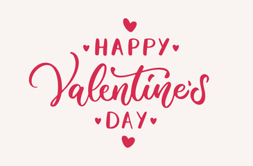 Fototapeta na wymiar Happy Valentine's Day holiday lettering. Drawn text for card, banner, poster design