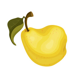 Juicy, ripe yellow pear. Vector graphics.