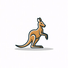 Fototapeta premium Flat logo illustration of Kangaroo