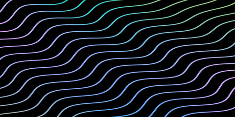 Abstract background with waves for banner. Medium banner size. Vector background with lines. Element for design isolated on black. Colorful gradient. Brochure