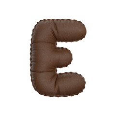 3D leather balloon Letter E