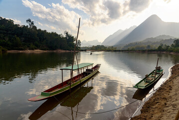 river in Laos, Lao Prabang, January 10, 2024