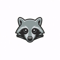 Flat logo illustration of Raccoon