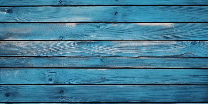 The Weathered Wooden Planks With Faded Blue Paint Stripping Background, Bright light blue color wood plank texture. Vintage beach wooden background