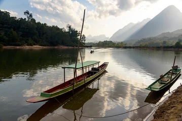 Foto op Canvas river in Laos, Lao Prabang, January 10, 2024 © Игор Чусь