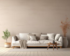 Bungalow Style and Cozy Living Room 3D Mockup Render