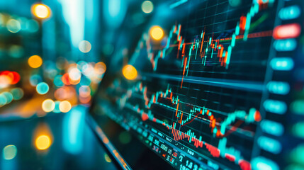 Exploring Financial Markets: Dynamic Graphs and Charts Illustrating Investment, Growth, and Economic Trends